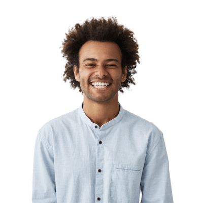 Young man smiling about oral hygiene