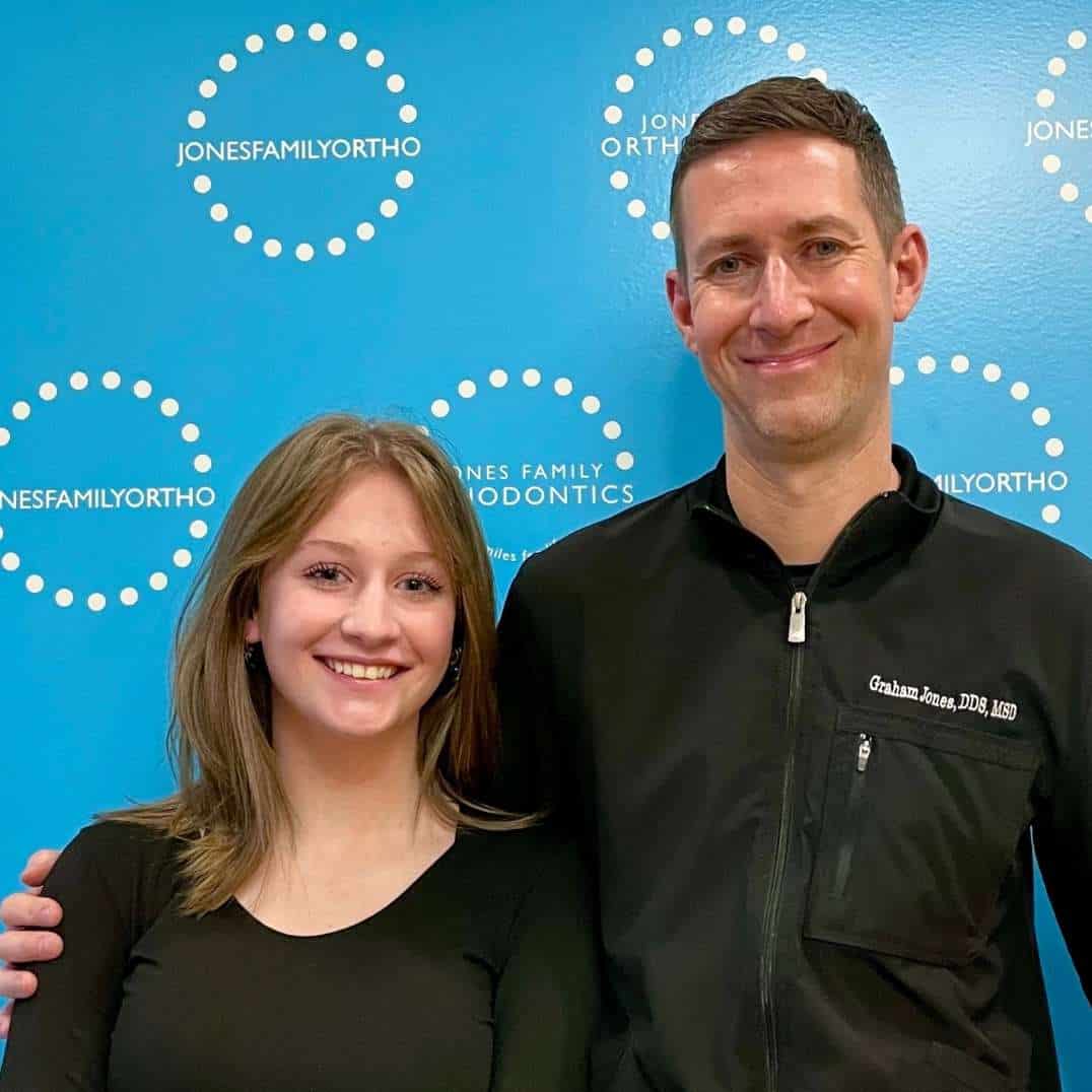 Jones family orthodontics timeline 16 Dr jones and daughter talia post treatment